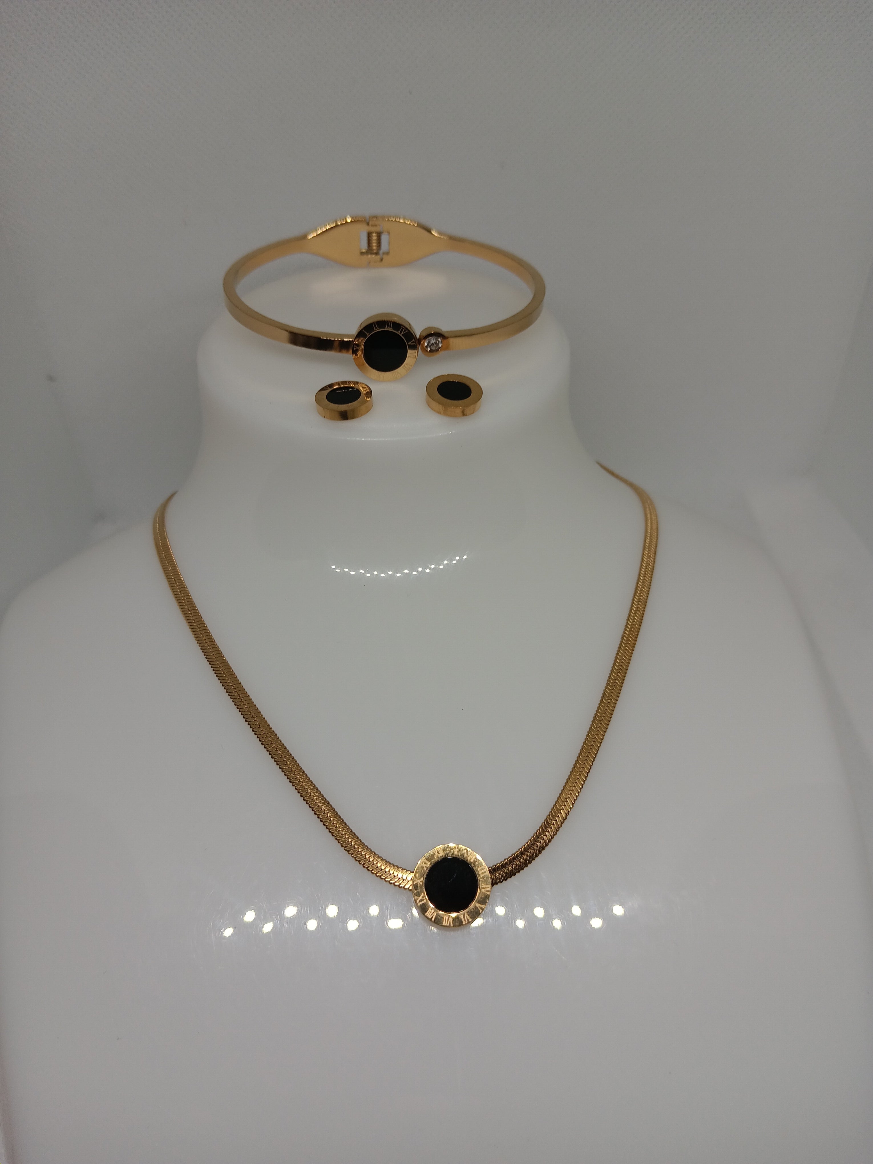 Set Cadena, pulsera & pantallas para Damas -Stainless Steel-