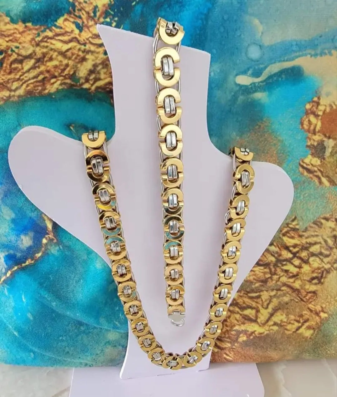 Set cadena y pulsera 11 mm -Stainless Steel-